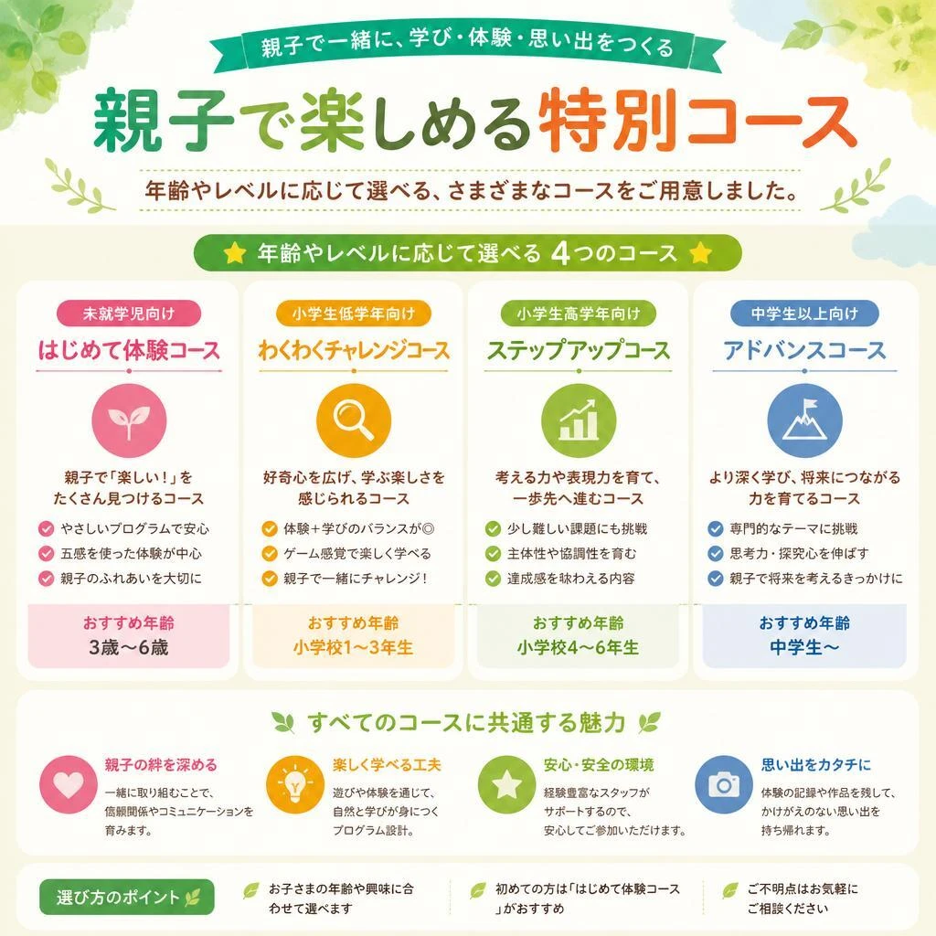 親子で楽しめるコース内容